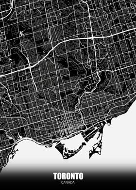 Toronto Canada Dark Map