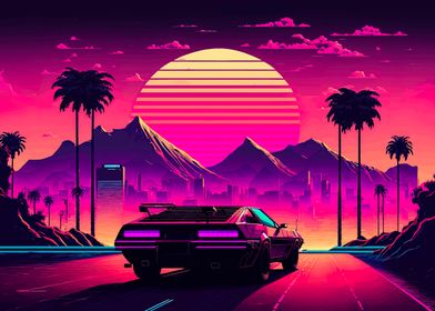 Retro miami neon