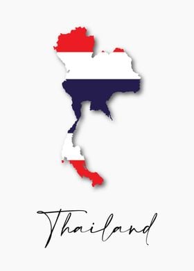 Thailand Country Map Flag