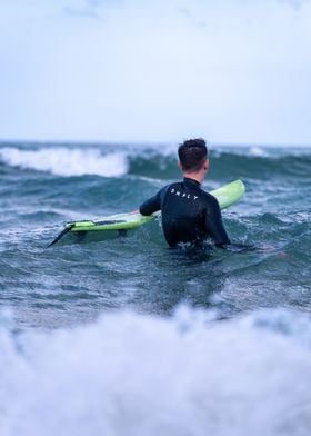 Surfer at Sea
