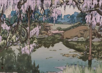 Ukiyo e Wisteria Garden