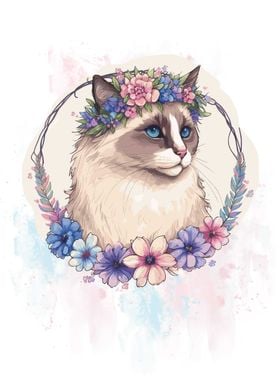 Cute Watercolor Ragdoll