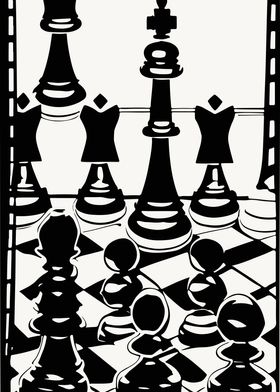 Chess ink drawing