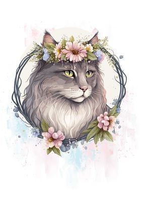 Norwegian Forest Cat Art