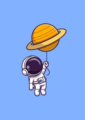 Cute Astronaut With Planet