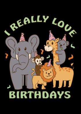 Birthday child lion elepha