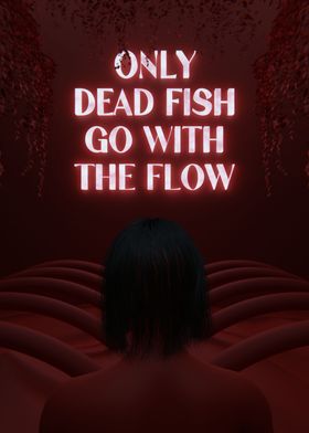 Only Fish Red 3D Quote 