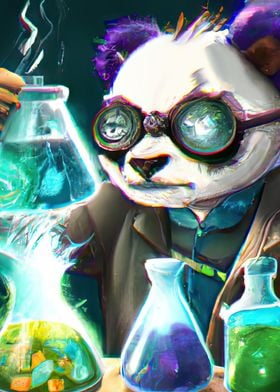 Cool panda scientist