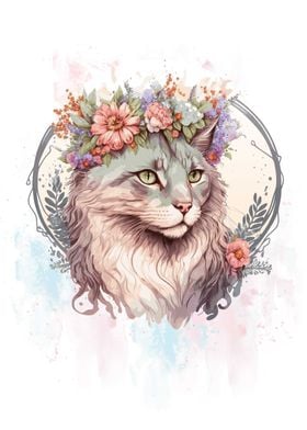 Cute Ragamuffin Flower Cat