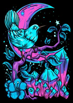 Glowing Bird Poster