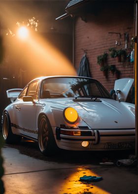 Old rusty Porsche 