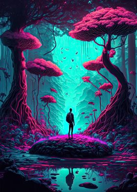 Neon Forest Wanderer