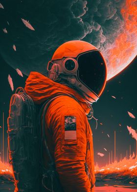 Astronaut and Moon