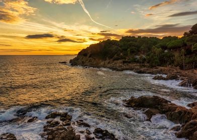 Coastal landscape sunset