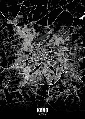 Kano Nigeria Dark Map