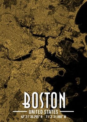 Boston City Satellite Map