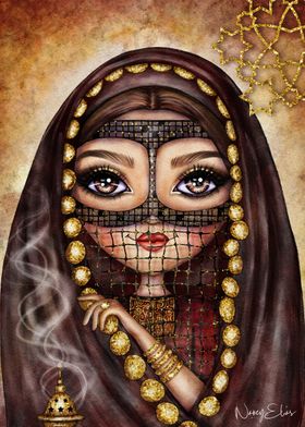 Arabian Girl with Veil