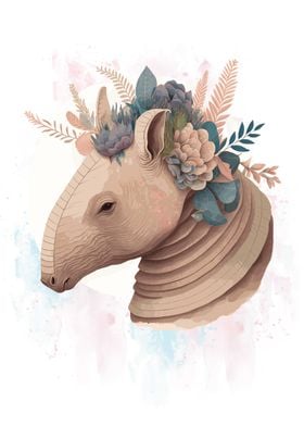 Cute Armadillo Animal Art