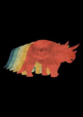 Triceratops Retro Vintage