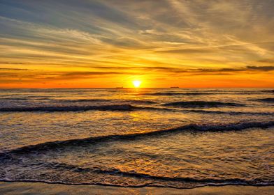 Coastal landscape sunset