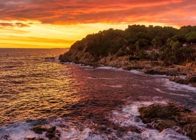 Coastal landscape sunset