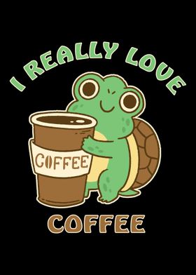 Turtle loves coffee