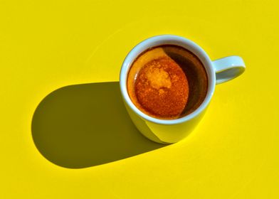 Minimal yellow coffee cup