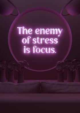 Stress Enemy Pink 3D Quote