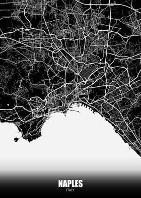 Naples Italy Dark Map