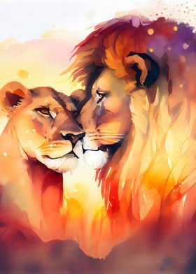 Majestic Love Lion Couple