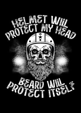 Motorcycle helmet beard