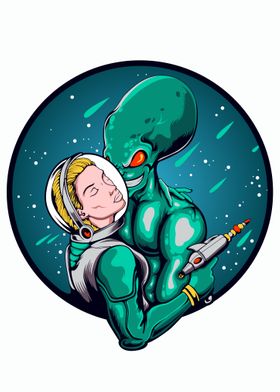 astronaut and alien