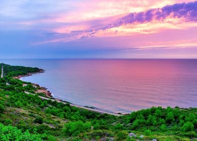 Coastal landscape sunset