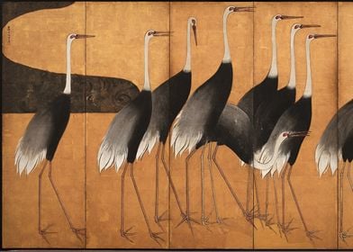 Ukiyo e Cranes