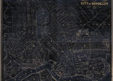 Brooklyn vintage city map