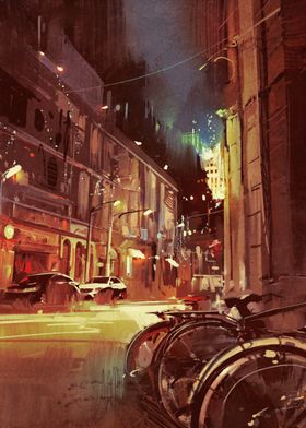 night scene of a street