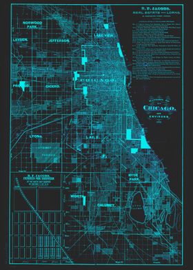 Chicago black green map