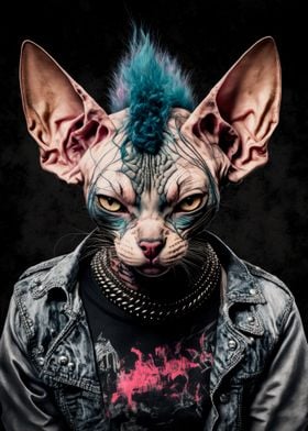 Sphynx cat with mohawk