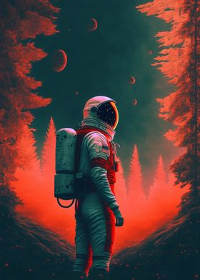 Astronaut watches the sky