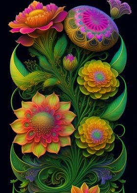 Vintage Flower Fantasy Art