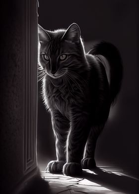 Cat in the shadows