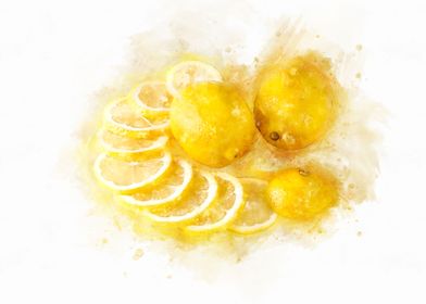 lemon watercolor