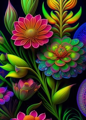 Vintage Flower Fantasy Art