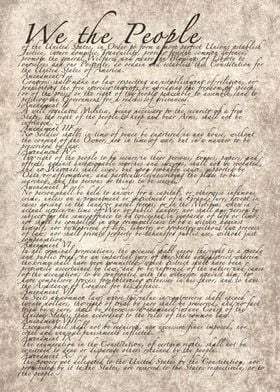 US Bill of Rights on sepia