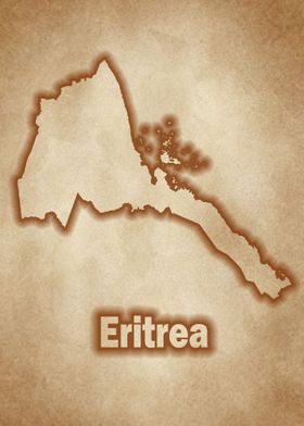 Eritrea map vintage glow