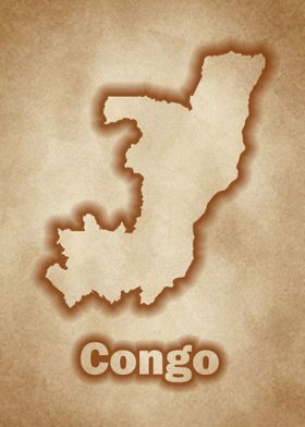 Congo map glow vintage