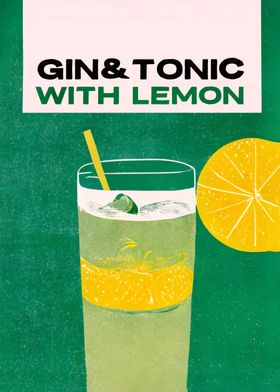Gin Tonic with Lemon Green