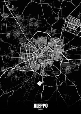 Aleppo Syria Dark Map