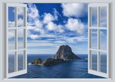 Open window landscape sea