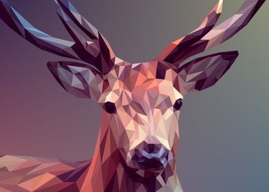 Abstract Deer Art Polygon